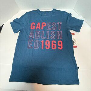 Boy's T-Shirt- Gap_ Blue w/ red graphs-size 8- New w/tags